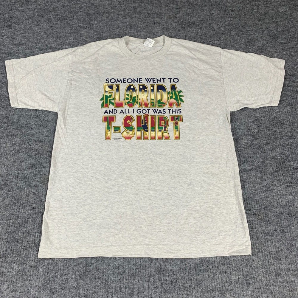 Vintage Murina T Shirt Mens XL Gray Florida Souvenir Graphic Single Stitch 90s